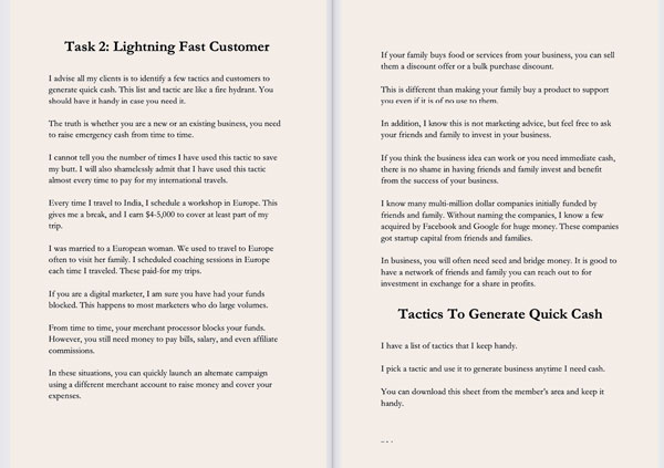 screenshot of chapter on lightning fast customers