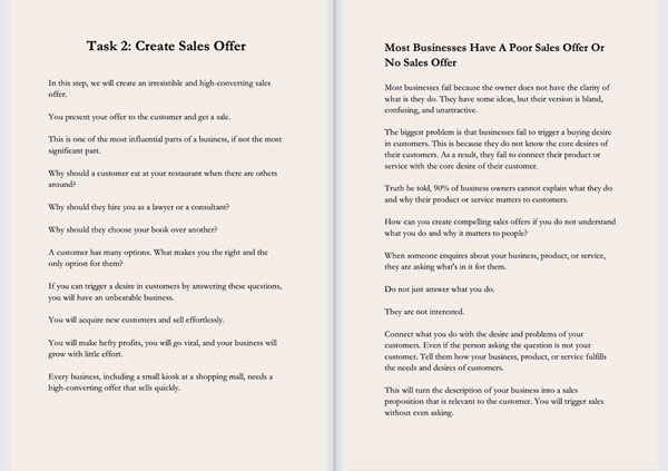 screenshot of chapter on creating offers that sell